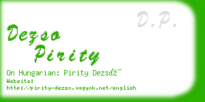 dezso pirity business card